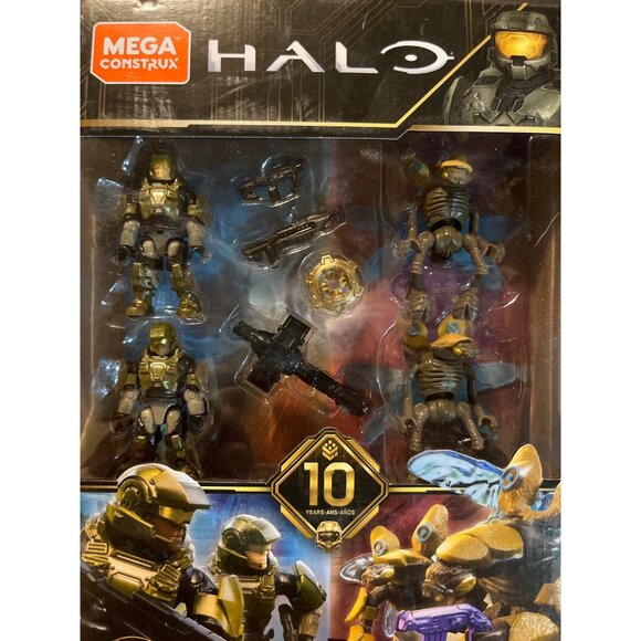MEGA CONSTRUX HALO 10th ANNIV UNSC MARINE DEFENSE SET, 4 FIGURES & WEAPONS 94pcs - Picture 2 of 4